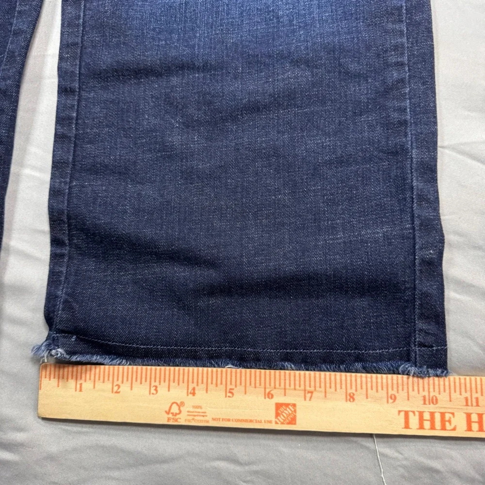 Eileen Fisher Wide Leg Crop Jeans Womens 8 Dark Indigo Organic Cotton Relaxed